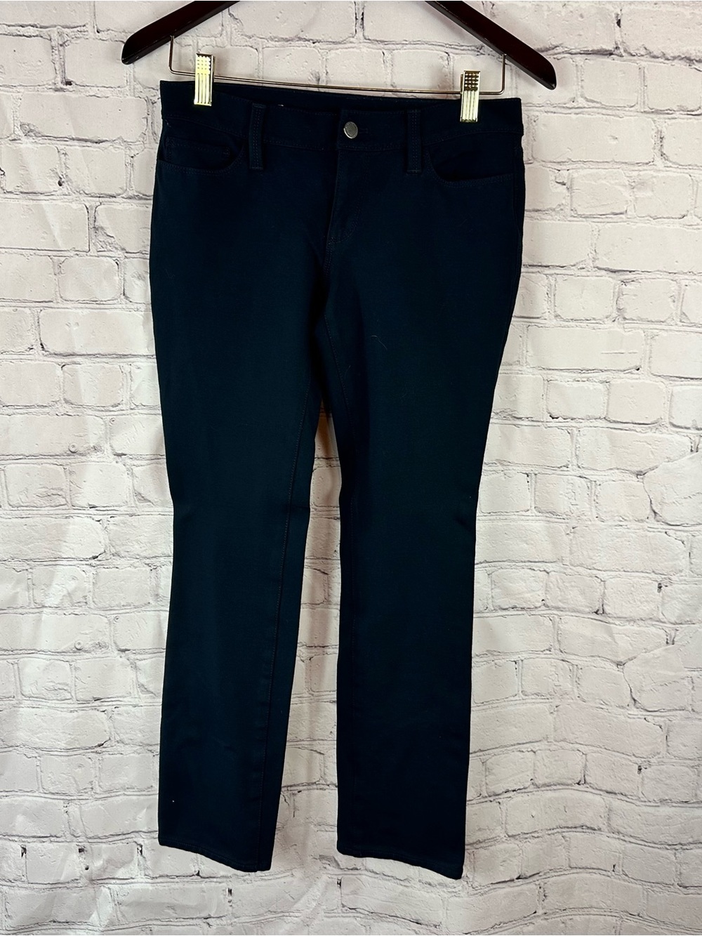 Ann Taylor Black Straight-Leg chino Trousers petite 6p minimalist neutral office